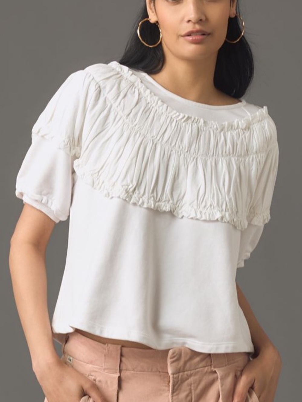 By Anthropologie Tie-Back Ruched Blouse - Picture 2 of 5